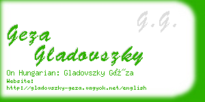geza gladovszky business card